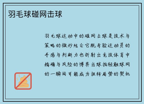 羽毛球碰网击球